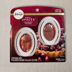 Febreze Small Spaces Air Freshener 2 ct Limited Edition CRANBERRY CRUMBLE Scent